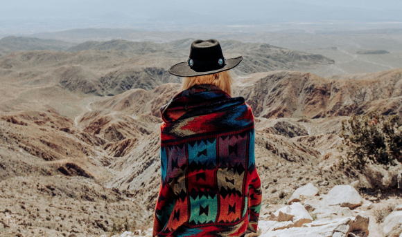 A colorful poncho