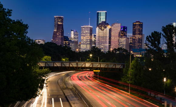 The night view of Houston