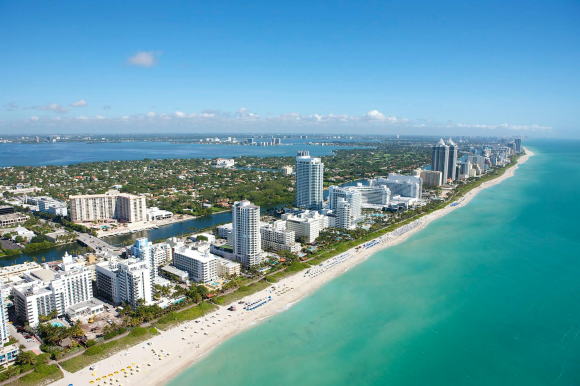 Aerial View of Miami Beach